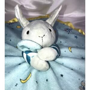 Goodnight Moon Lovey Security Blanket Easter Bunny Plush Satin Trim 16" x 17"